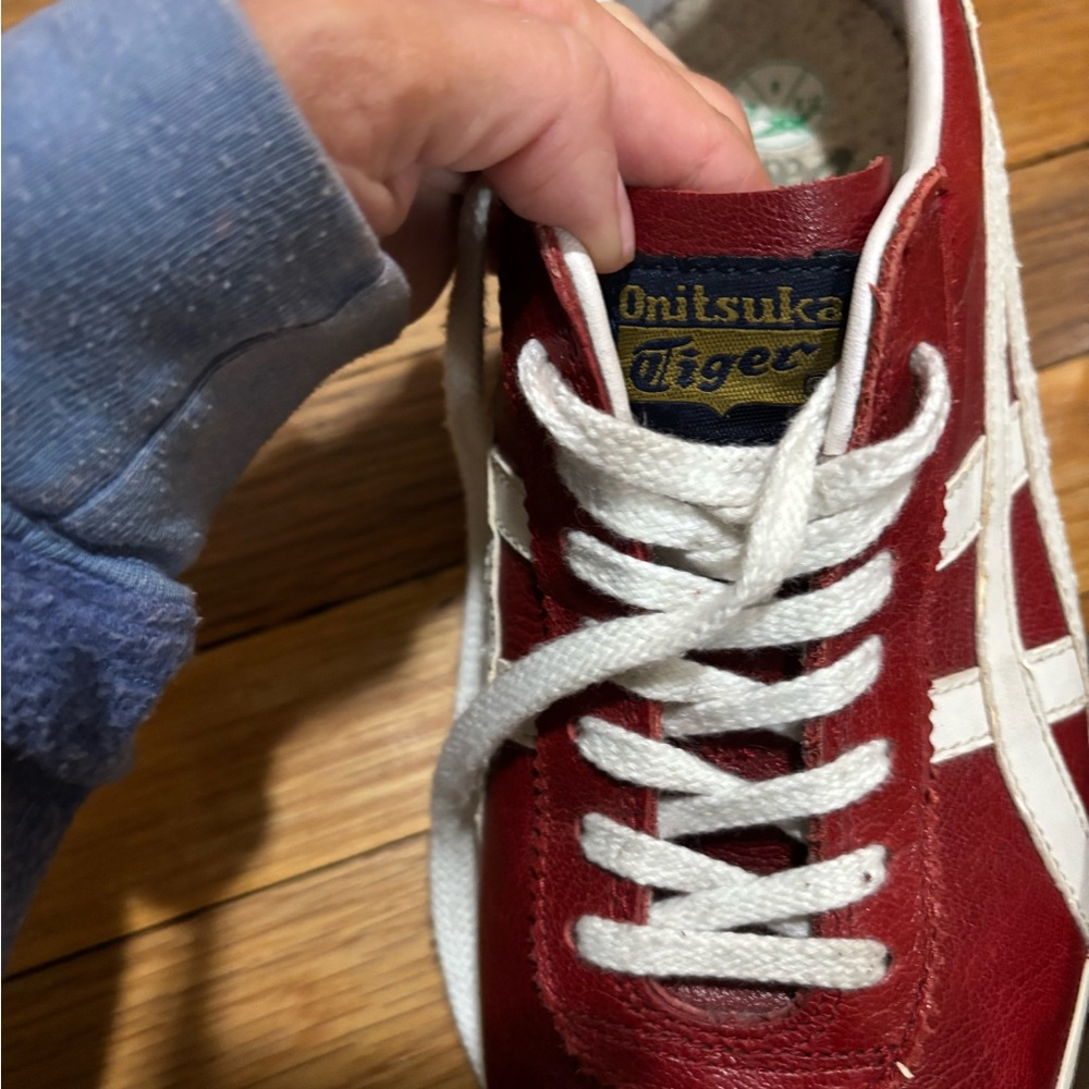 Red Leather Japanese onitsuka tiger asics sneakers men’s - Picture 8 of 12